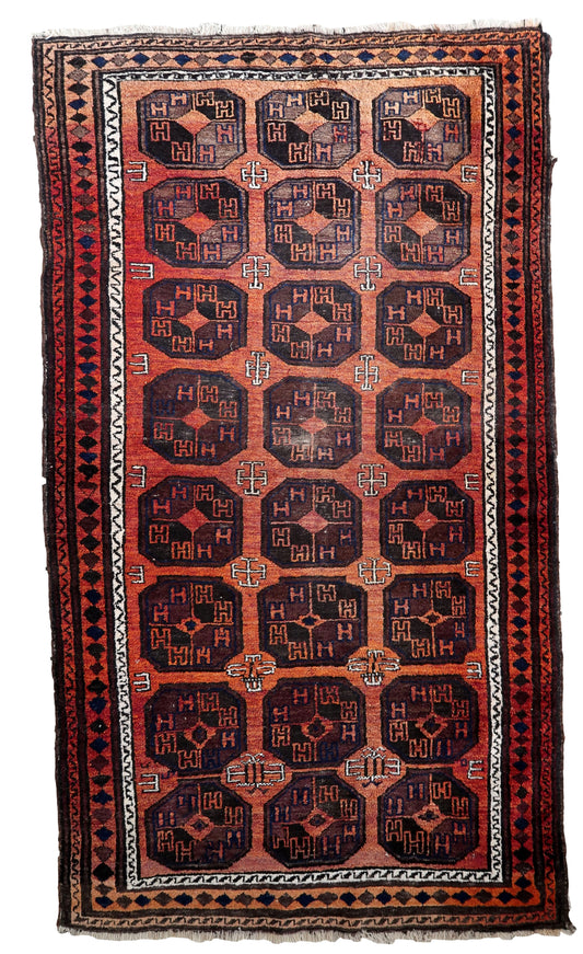 Handmade antique Afghan Baluch rug 1900s