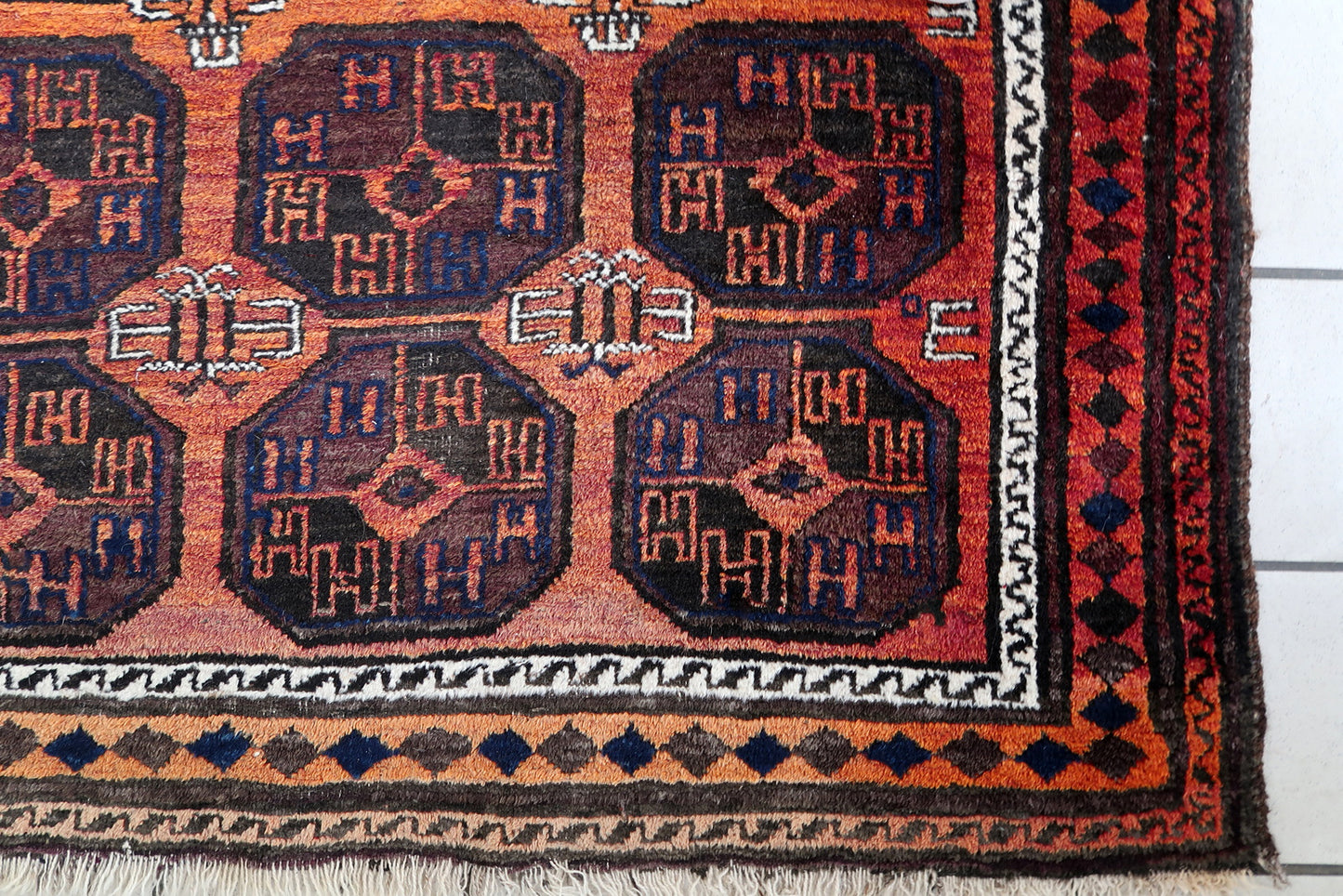Handmade antique Afghan Baluch rug 1900s