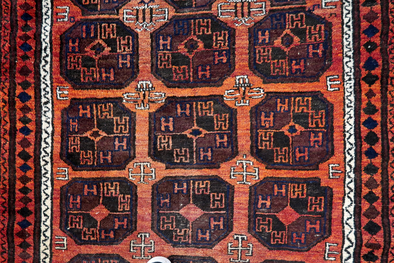 Handmade antique Afghan Baluch rug 1900s
