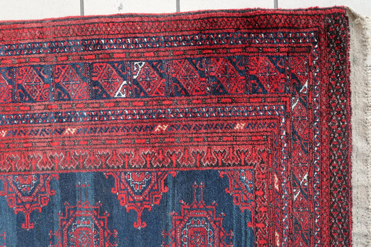 Handmade vintage Afghan Baluch rug 1950s