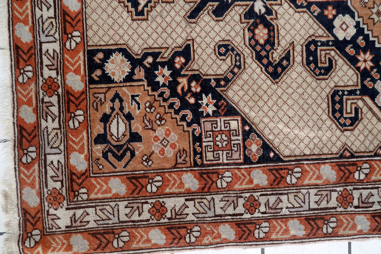 Handmade vintage Turkish Sivas rug 1950s