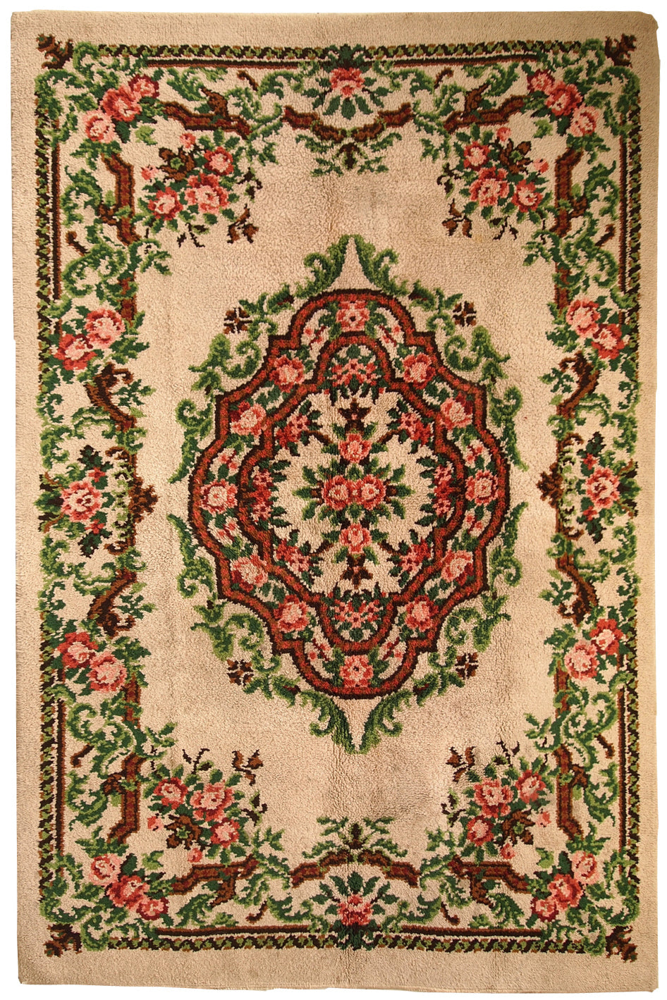 Vintage Belgian Savonnerie rug 6.5' x 9.8' (199cm x 299cm) 1960s - 1C270