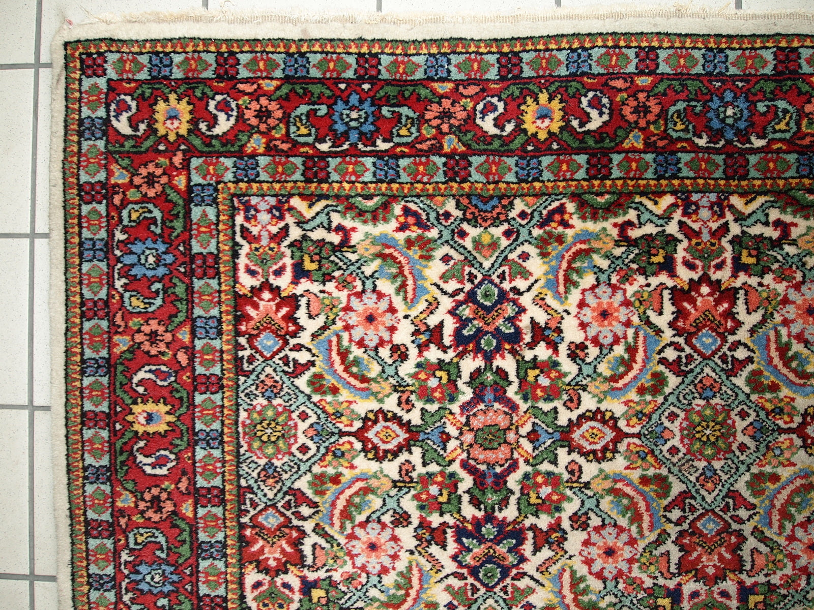 Luxurious texture of handmade wool rug