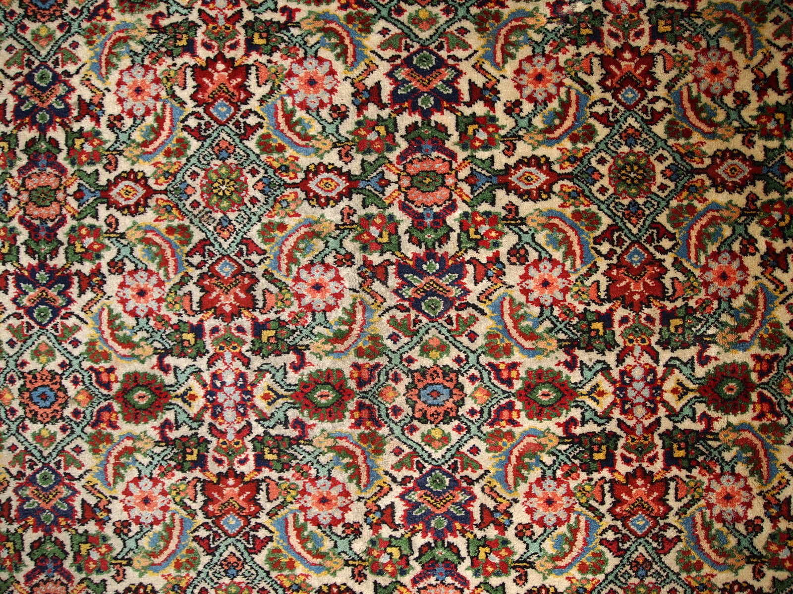 Handmade wool rug with Persian-inspired design