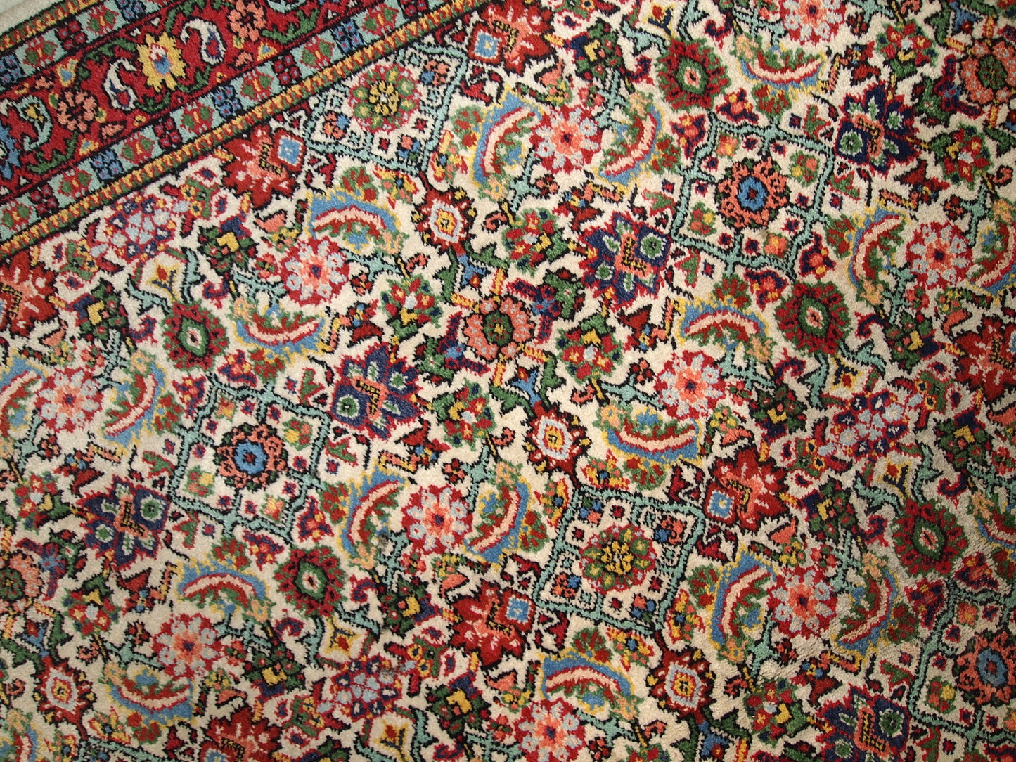 Luxurious texture of handmade wool rug