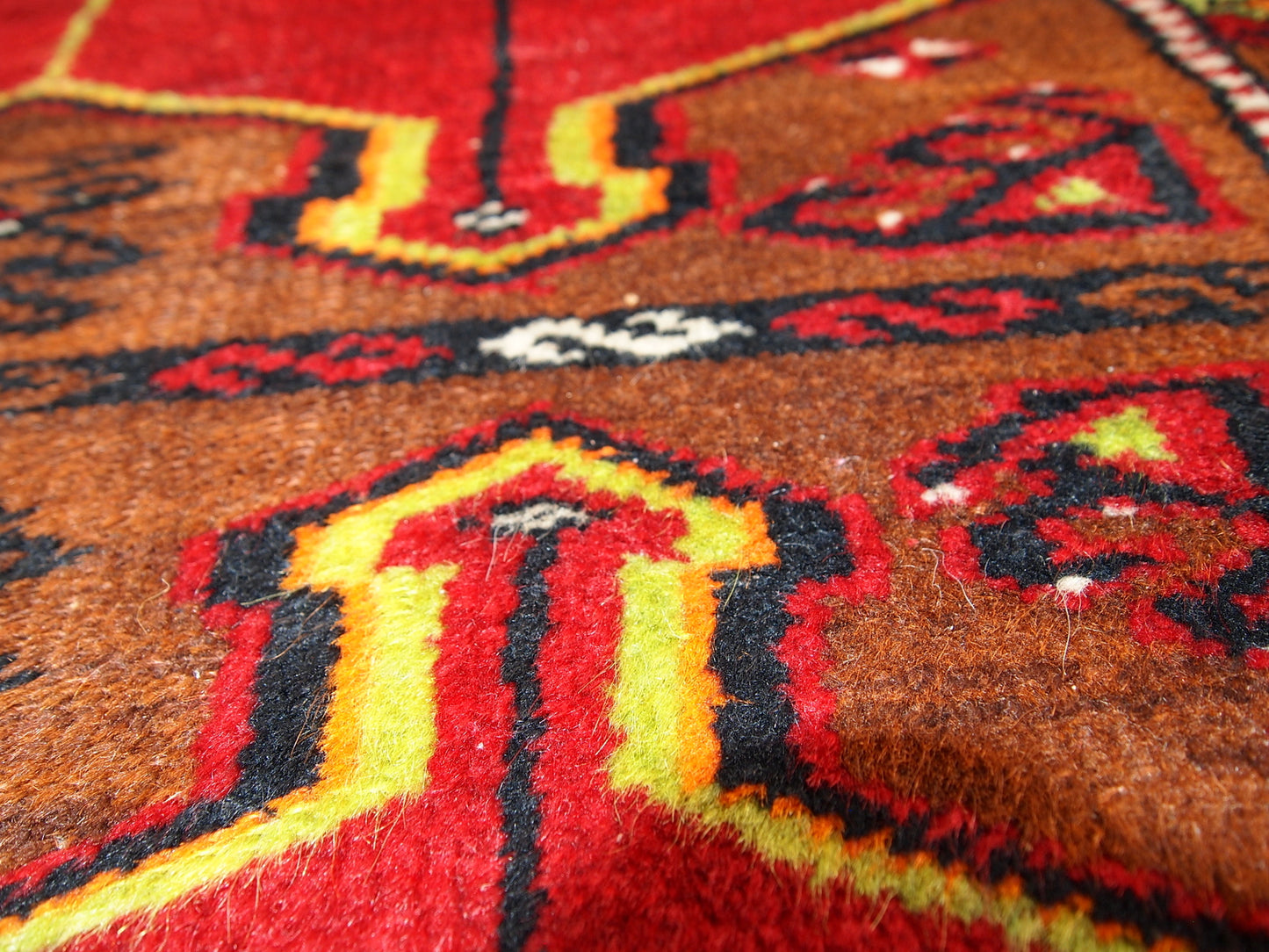 Hand made antique collectible Turkish Yastik rug 2.5' x 6.2' (76cm x 190cm) 1920s -1C283
