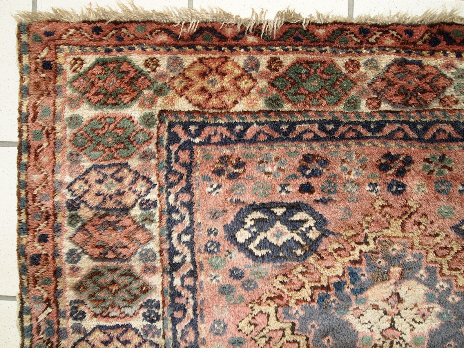 Handmade antique Persian Kurdish bag face 2.6' x 3.1' (79m x 95cm) 1930s - 1C287 - One Royal Art