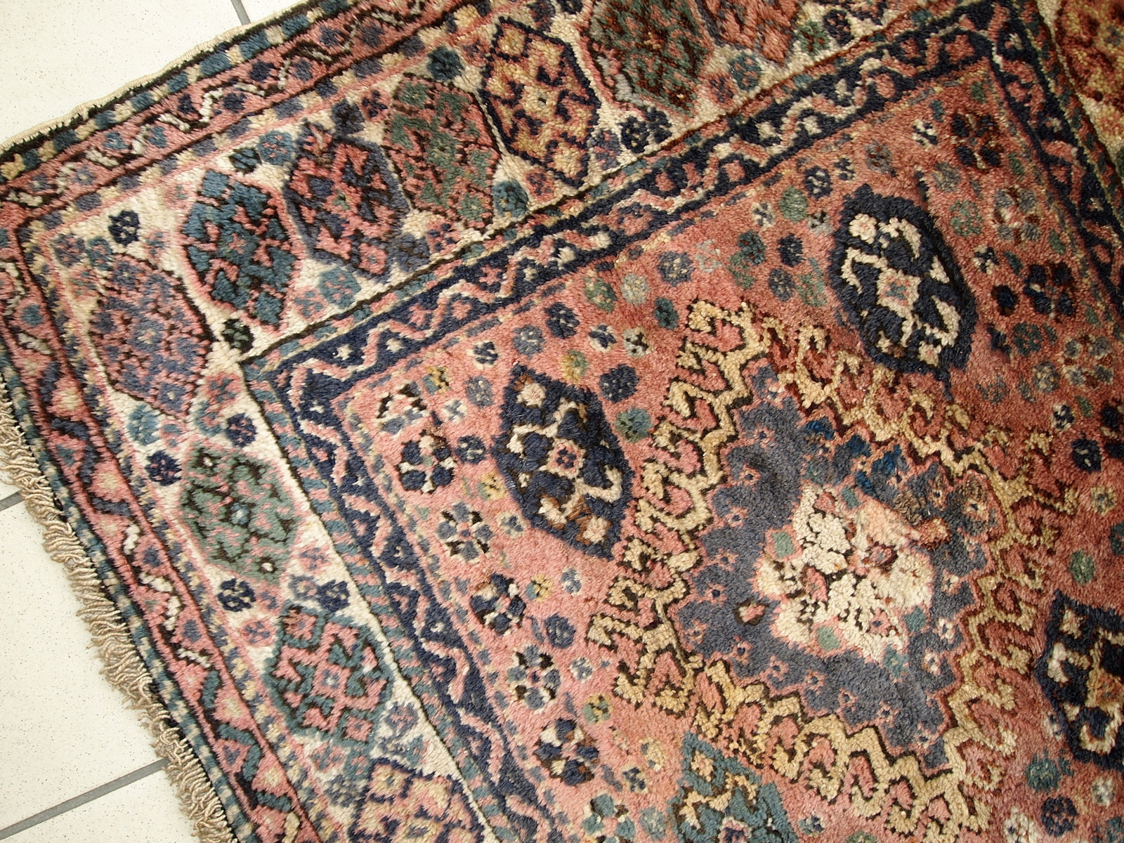 Handmade antique Persian Kurdish bag face 2.6' x 3.1' (79m x 95cm) 1930s - 1C287 - One Royal Art