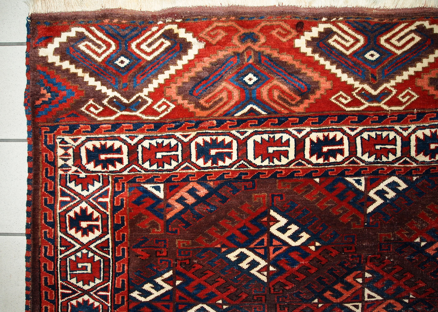 Handmade antique Turkmen Yomud rug 6.4' x 10.9' (195cm x 333cm) 1880s - 1C310