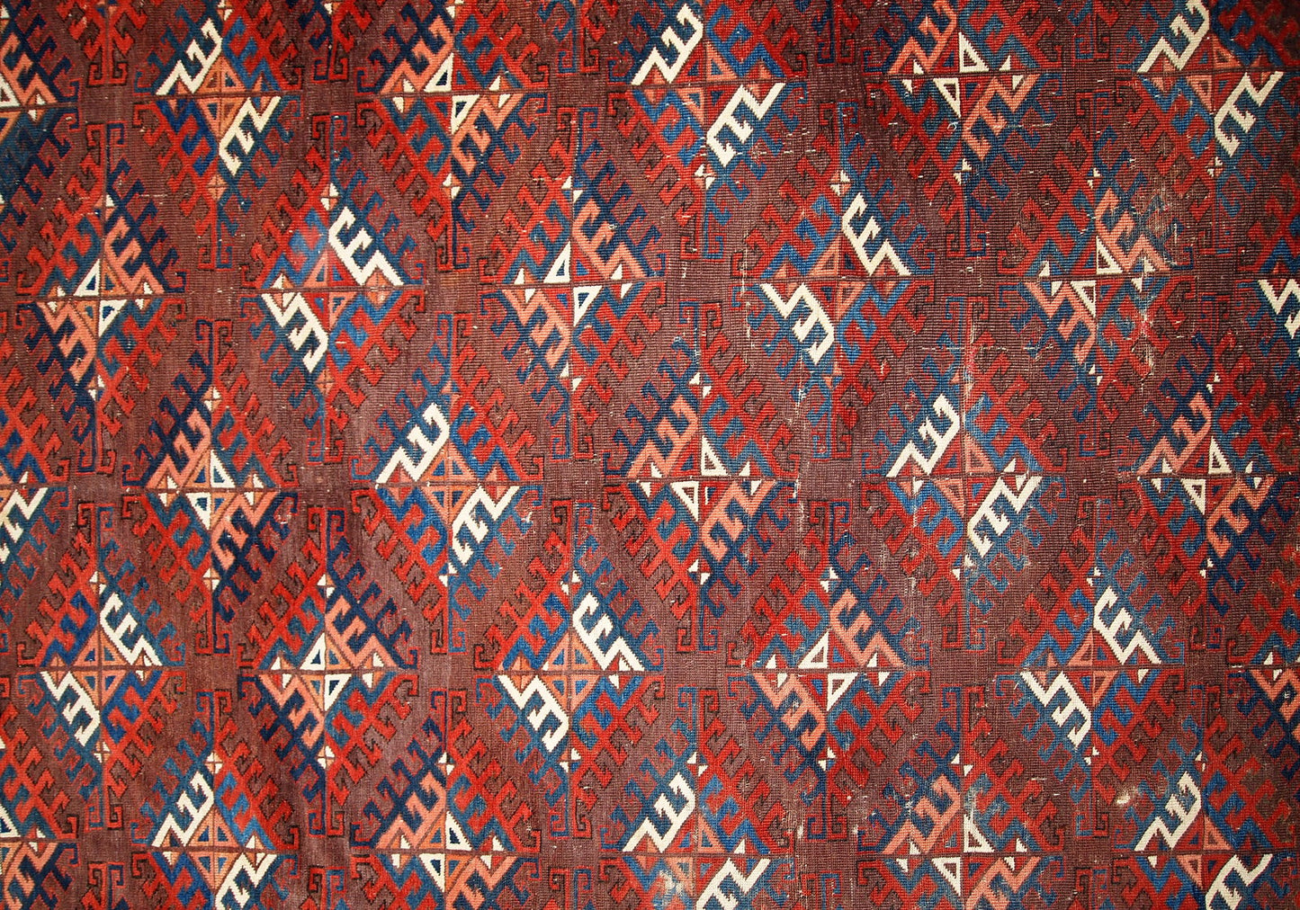 Handmade antique Turkmen Yomud rug 6.4' x 10.9' (195cm x 333cm) 1880s - 1C310