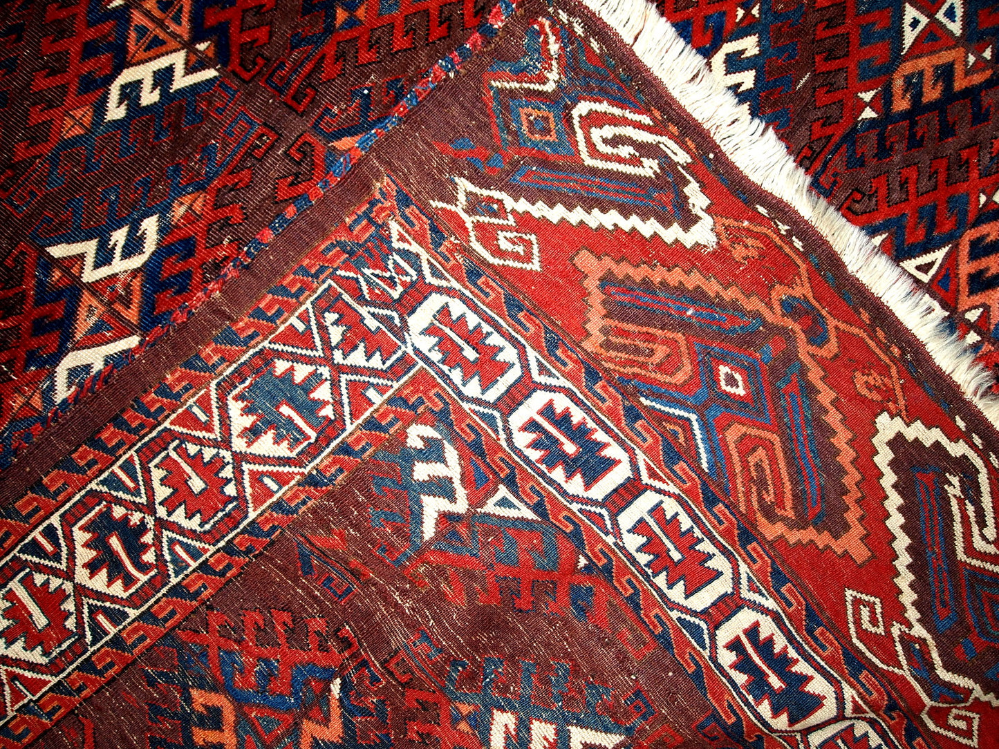 Handmade antique Turkmen Yomud rug 6.4' x 10.9' (195cm x 333cm) 1880s - 1C310