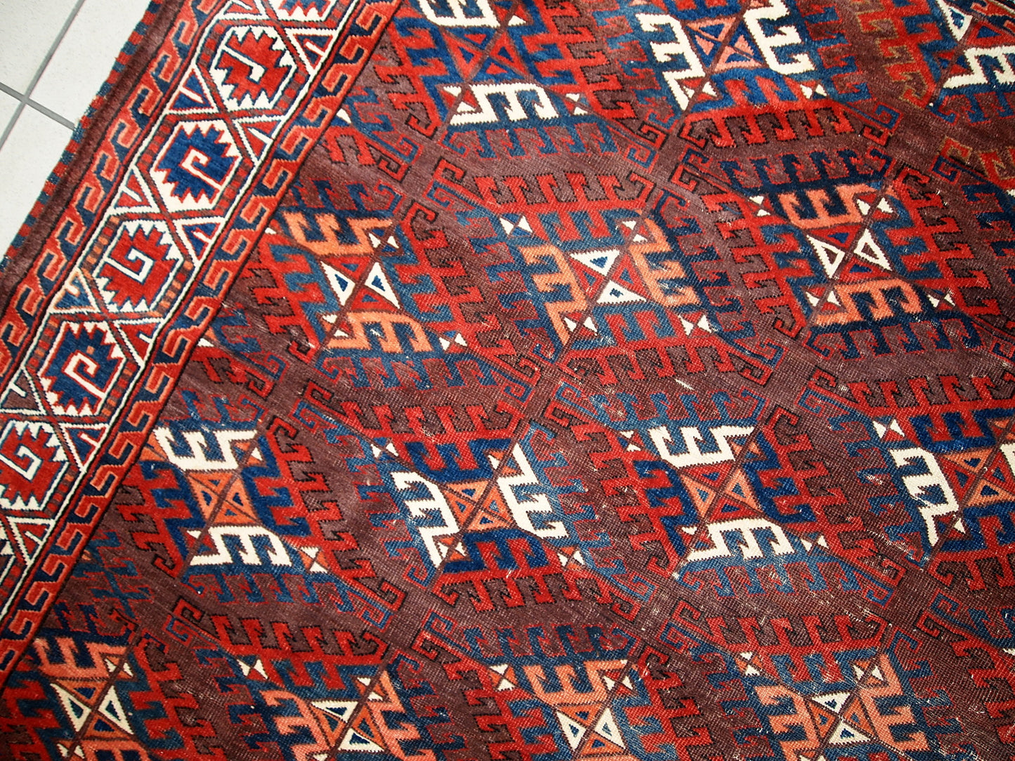 Handmade antique Turkmen Yomud rug 6.4' x 10.9' (195cm x 333cm) 1880s - 1C310