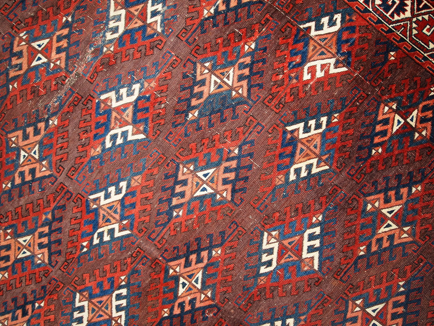 Handmade antique Turkmen Yomud rug 6.4' x 10.9' (195cm x 333cm) 1880s - 1C310