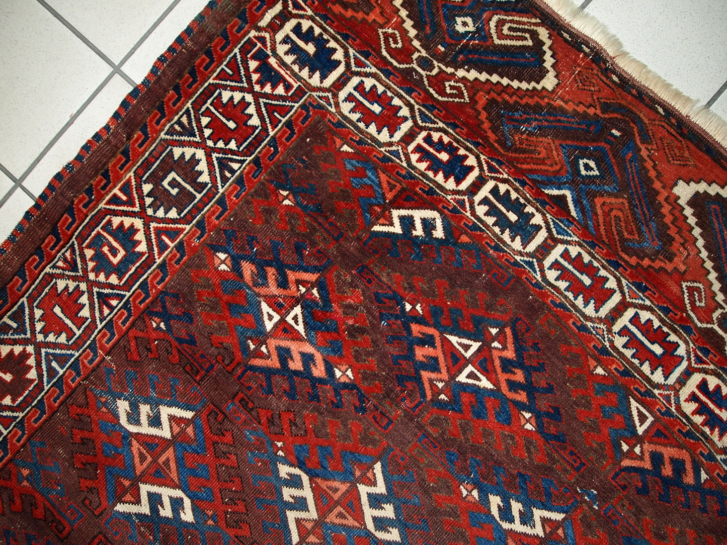 Handmade antique Turkmen Yomud rug 6.4' x 10.9' (195cm x 333cm) 1880s - 1C310
