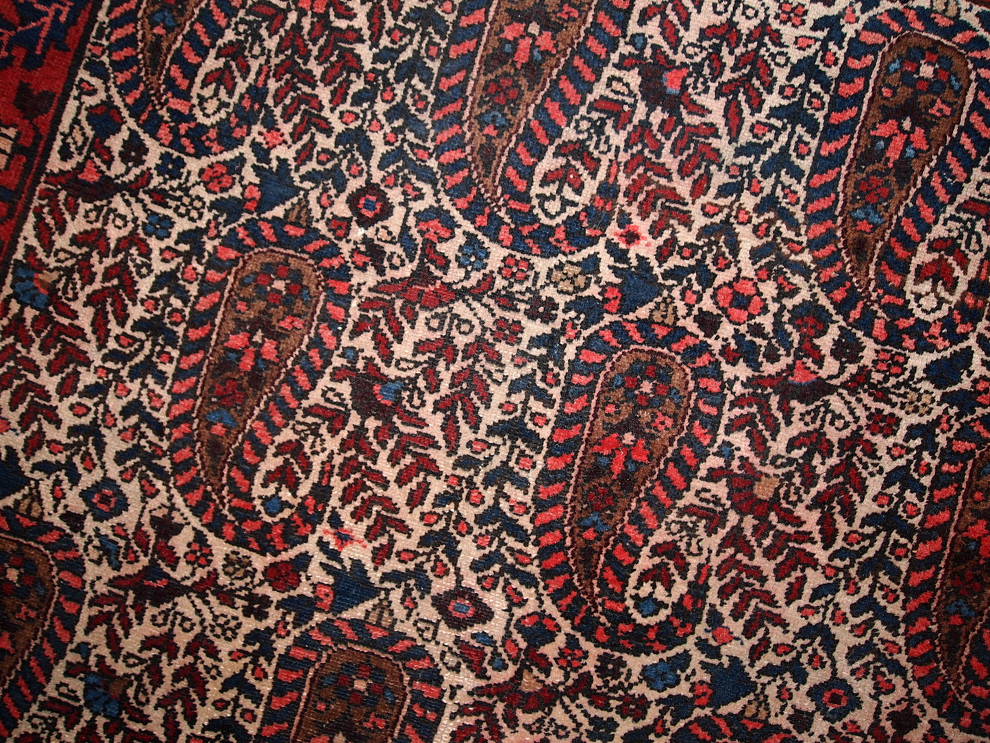 Handmade vintage Persian Malayer rug 4.2' x 6.4' (130cm x 195cm) 1950s - 1C314