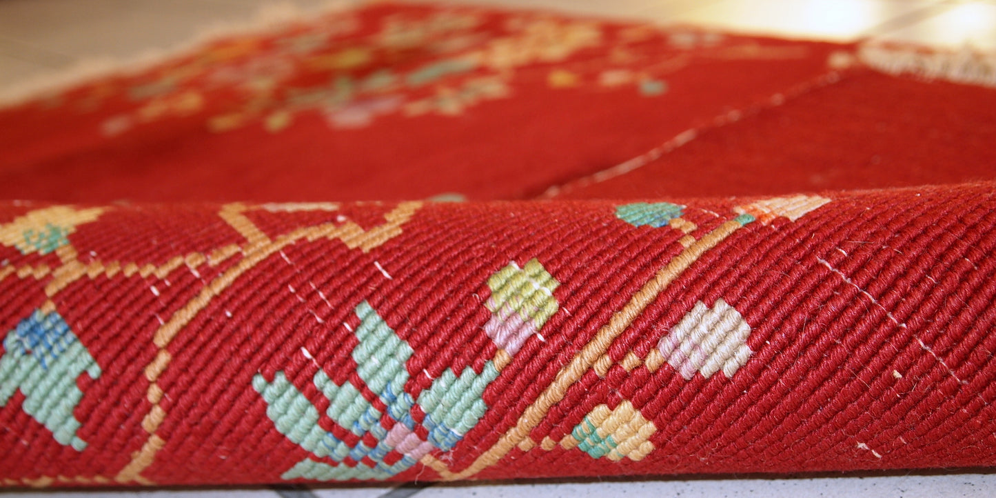 Handmade antique Art Deco Chinese rug 2' x 3,6' (62cm x 111cm) 1920s - 1C330