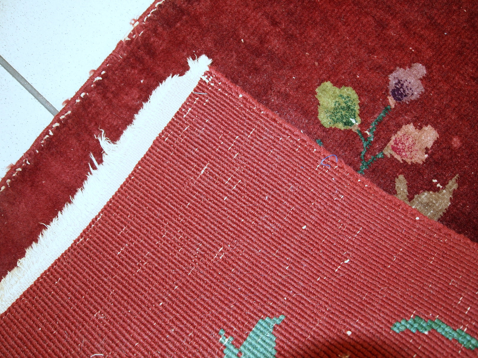 Handmade antique Art Deco Chinese rug 2' x 2,9' (61cm x 91cm) 1920s - 1C331 - One Royal Art