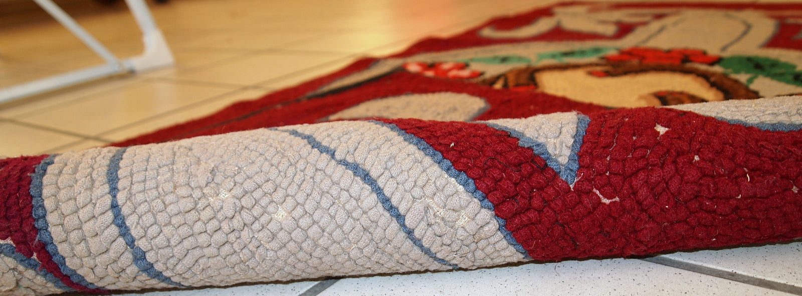 Handmade antique American Hooked rug 2,2' x 4,4' (67cm x 135cm) 1930s - 1C341 - One Royal Art