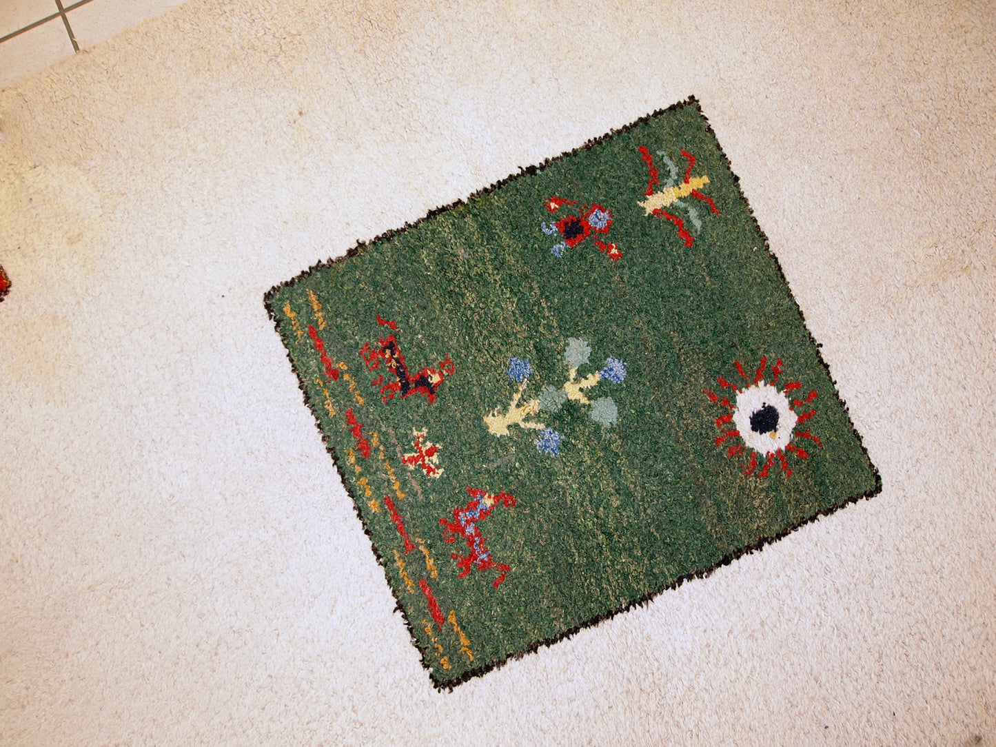 Handmade vintage Persian Gabbeh rug 4.6' x 7' (140cm x 215cm) 1960s - 1C344