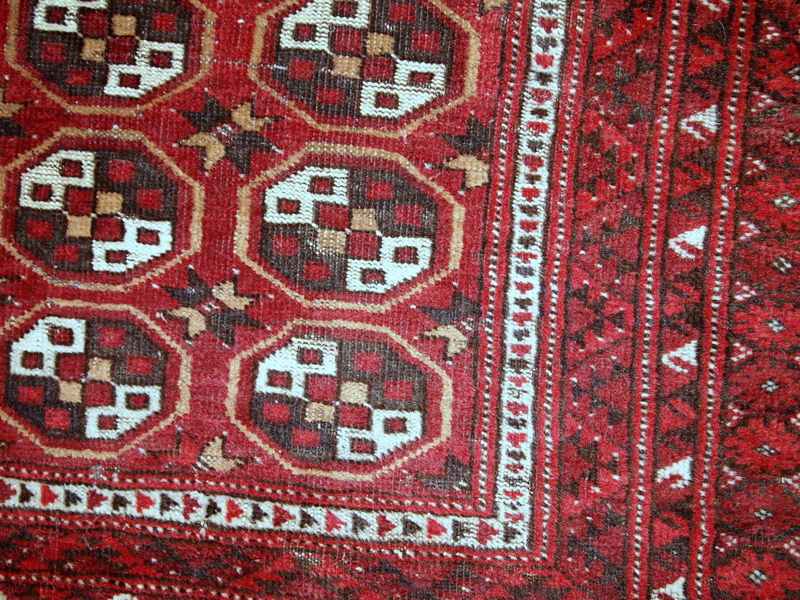 Handmade antique prayer Afghan Adraskand rug 2,7' x 3,7' (82cm x 115cm)1920 - 1C346 - One Royal Art
