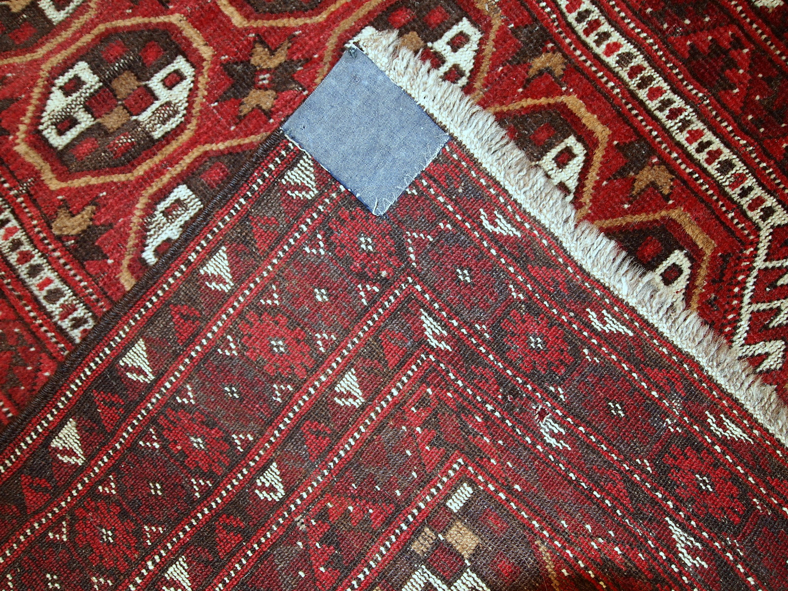 Handmade antique prayer Afghan Adraskand rug 2,7' x 3,7' (82cm x 115cm)1920 - 1C346 - One Royal Art