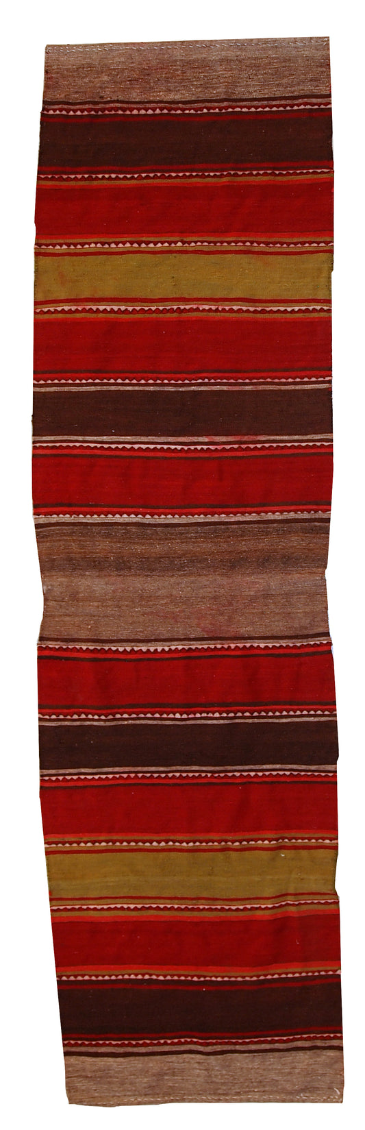 Handmade vintage Persian Ardabil kilim runner 2.6' x 9.5' (80cm x 290cm) 1950s - 1C355 - One Royal Art