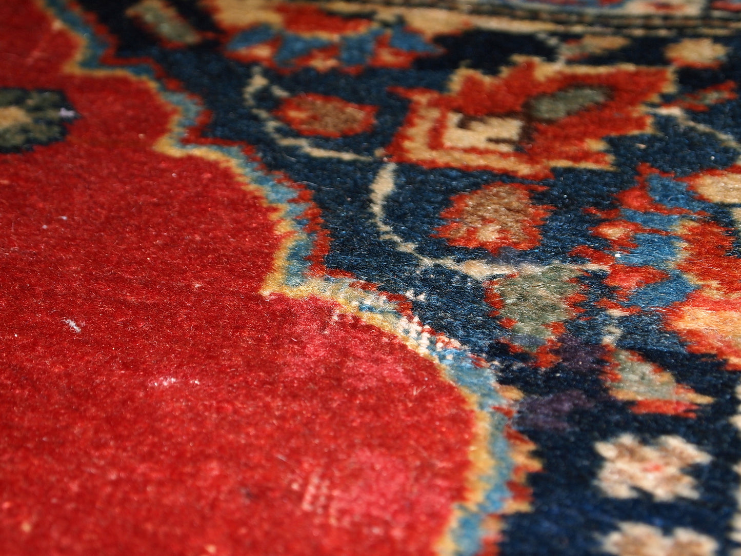 Handmade antique collectible Persian Tabriz double mat rug, 1910s