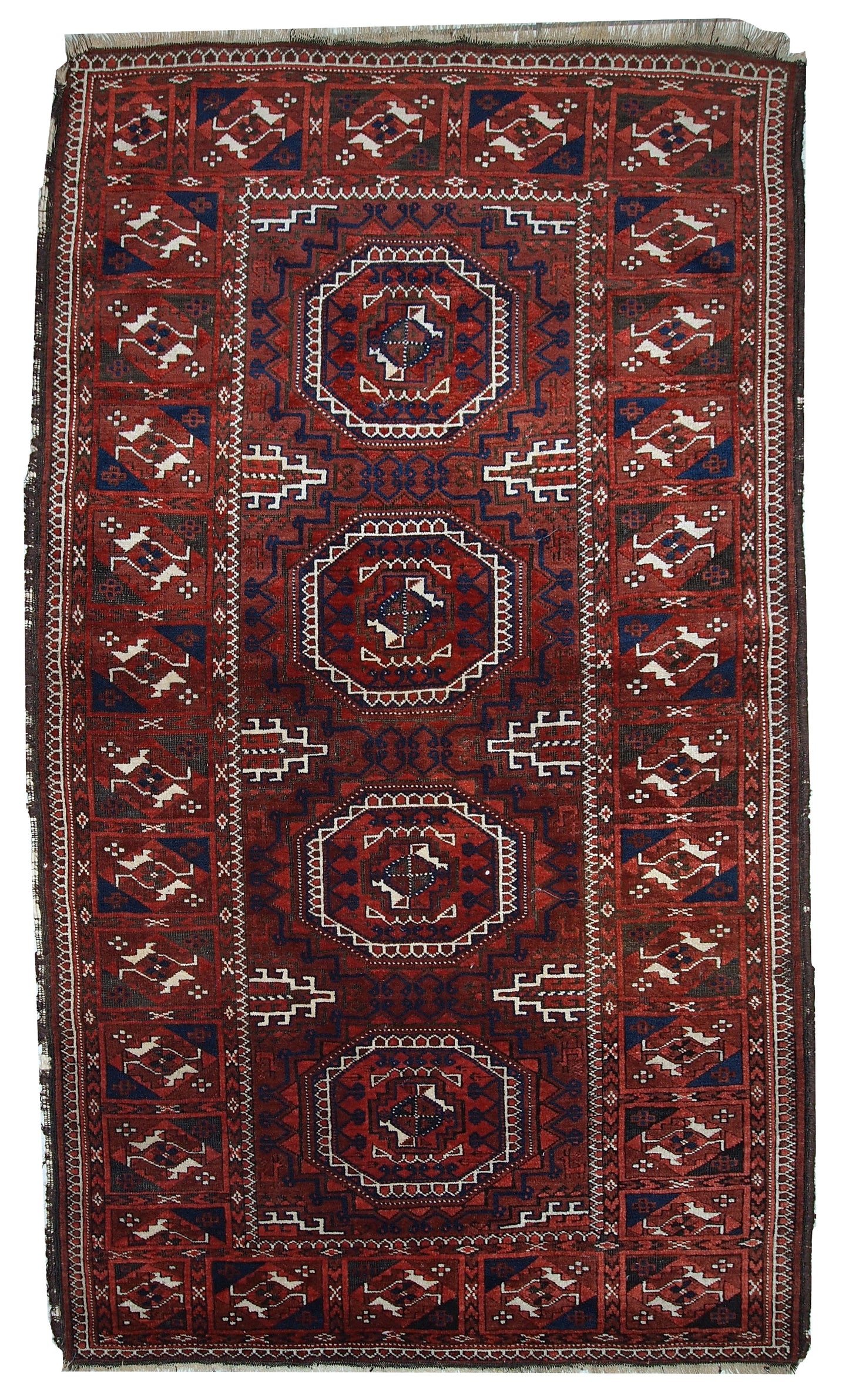 Handmade antique Afghan Baluch rug, 1900s