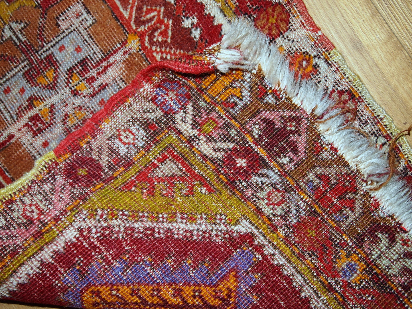 Handmade antique collectible Turkish Yastik rug, 1920s
