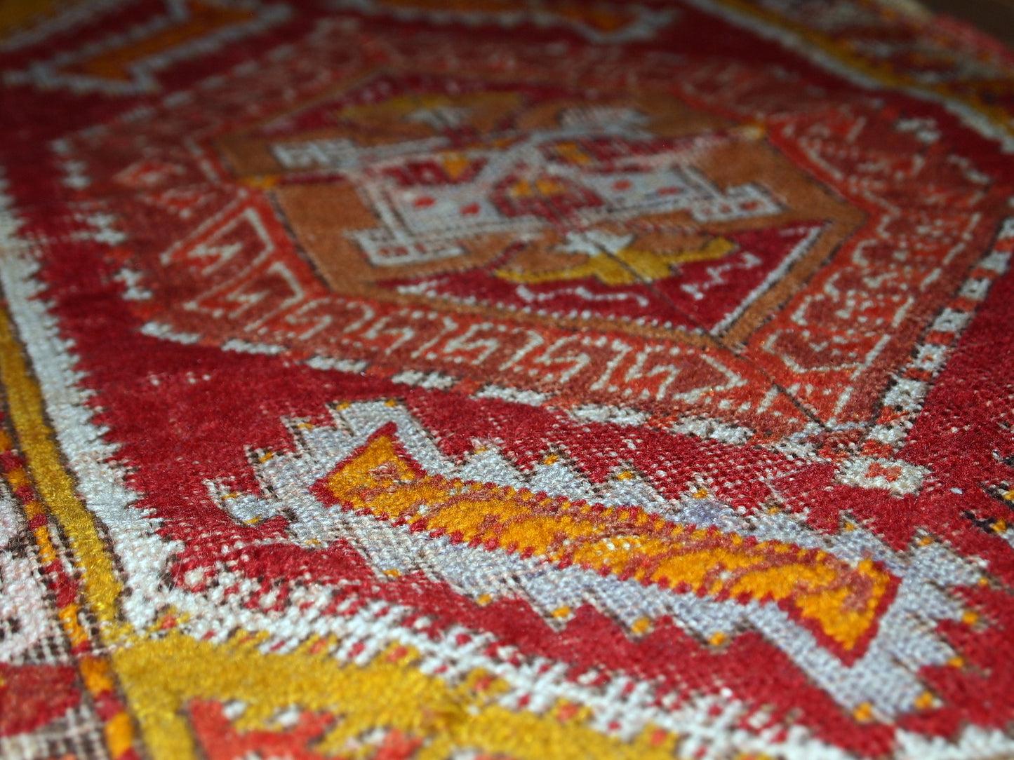 Handmade antique collectible Turkish Yastik rug, 1920s