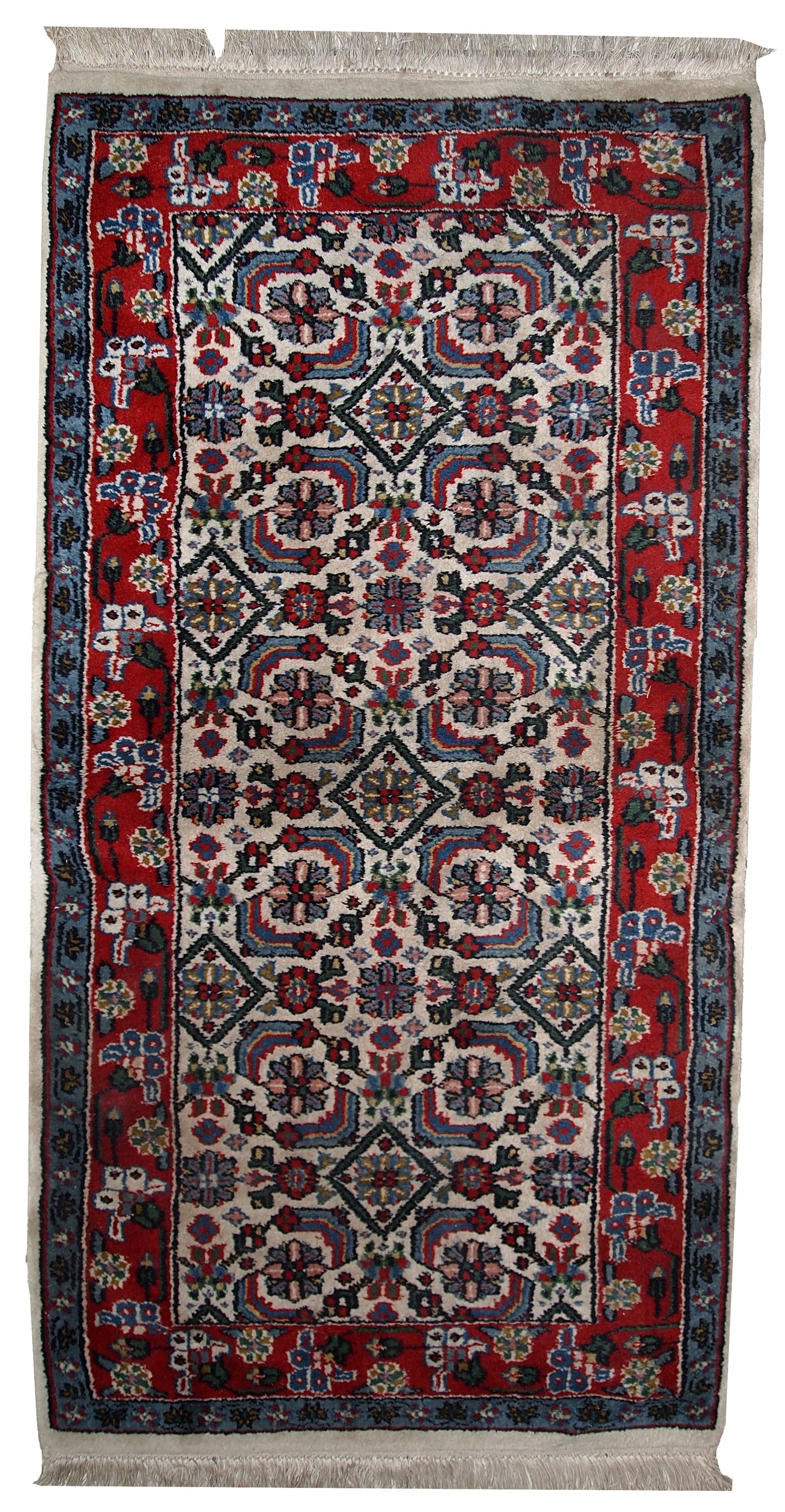 Handmade vintage Indian Agra rug, 1970s
