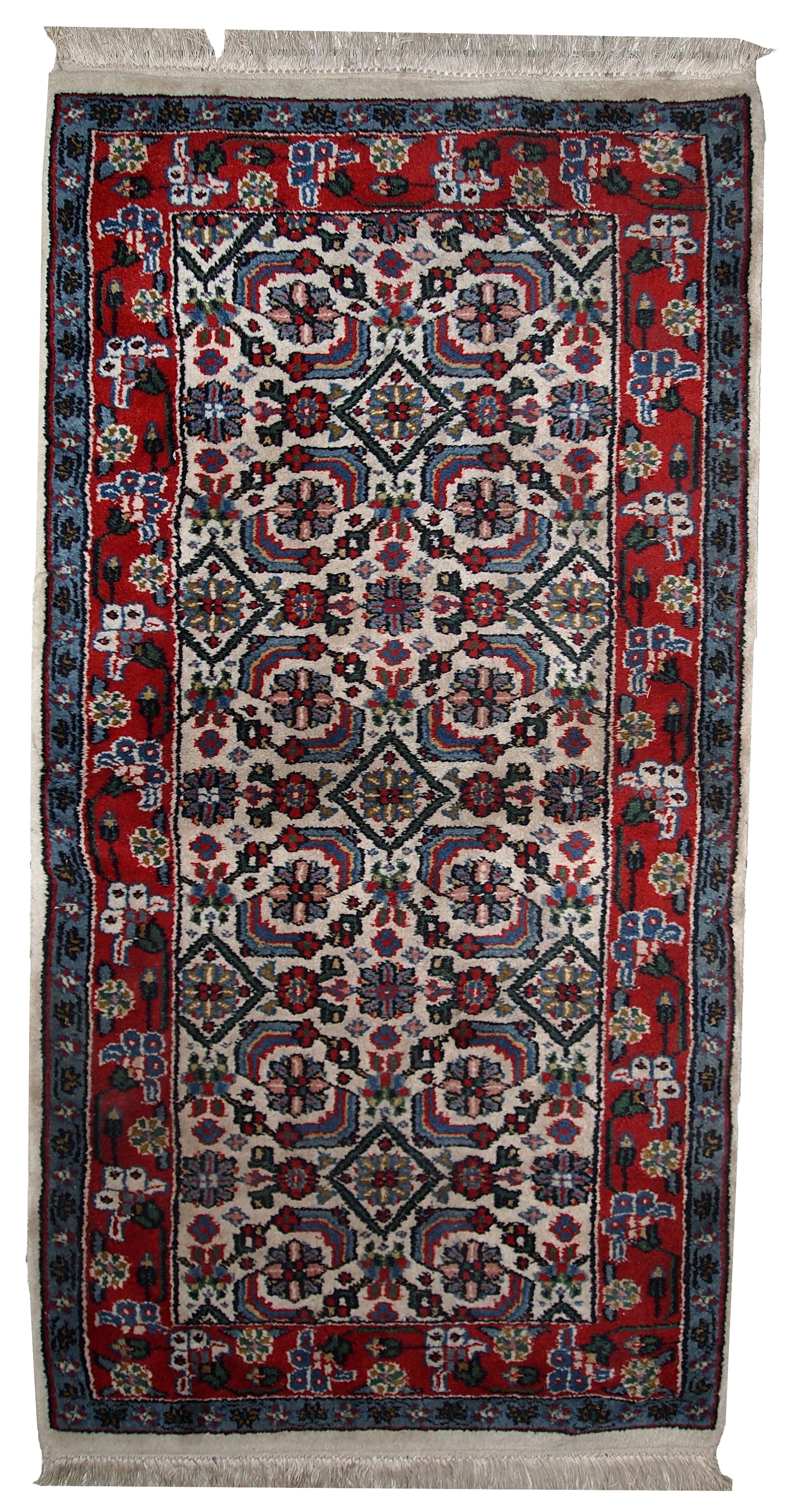 Handmade vintage Indian Agra rug, 1970s