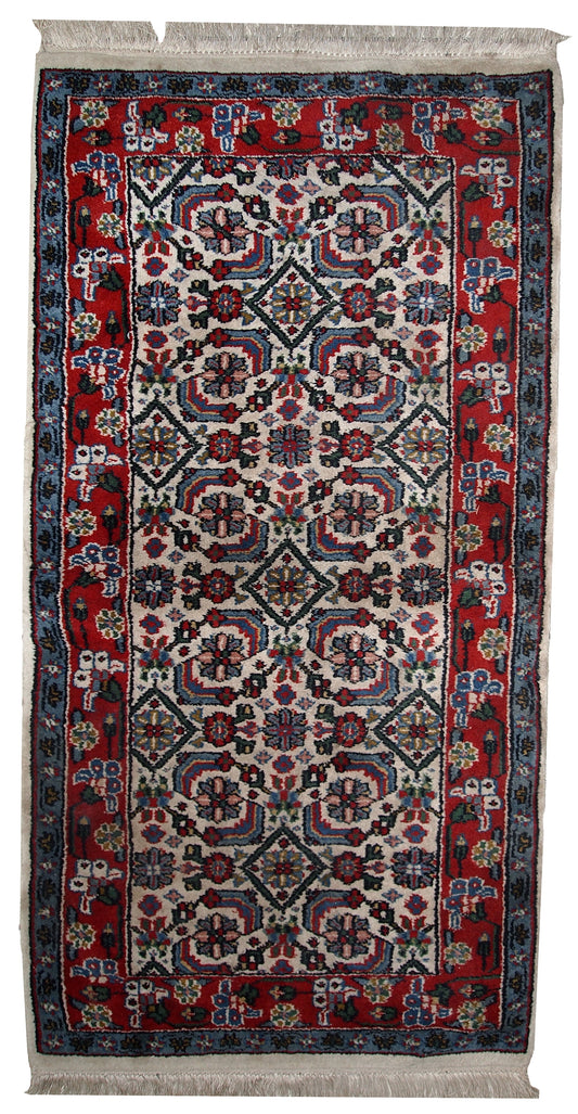 Handmade vintage Indian Agra rug, 1970s