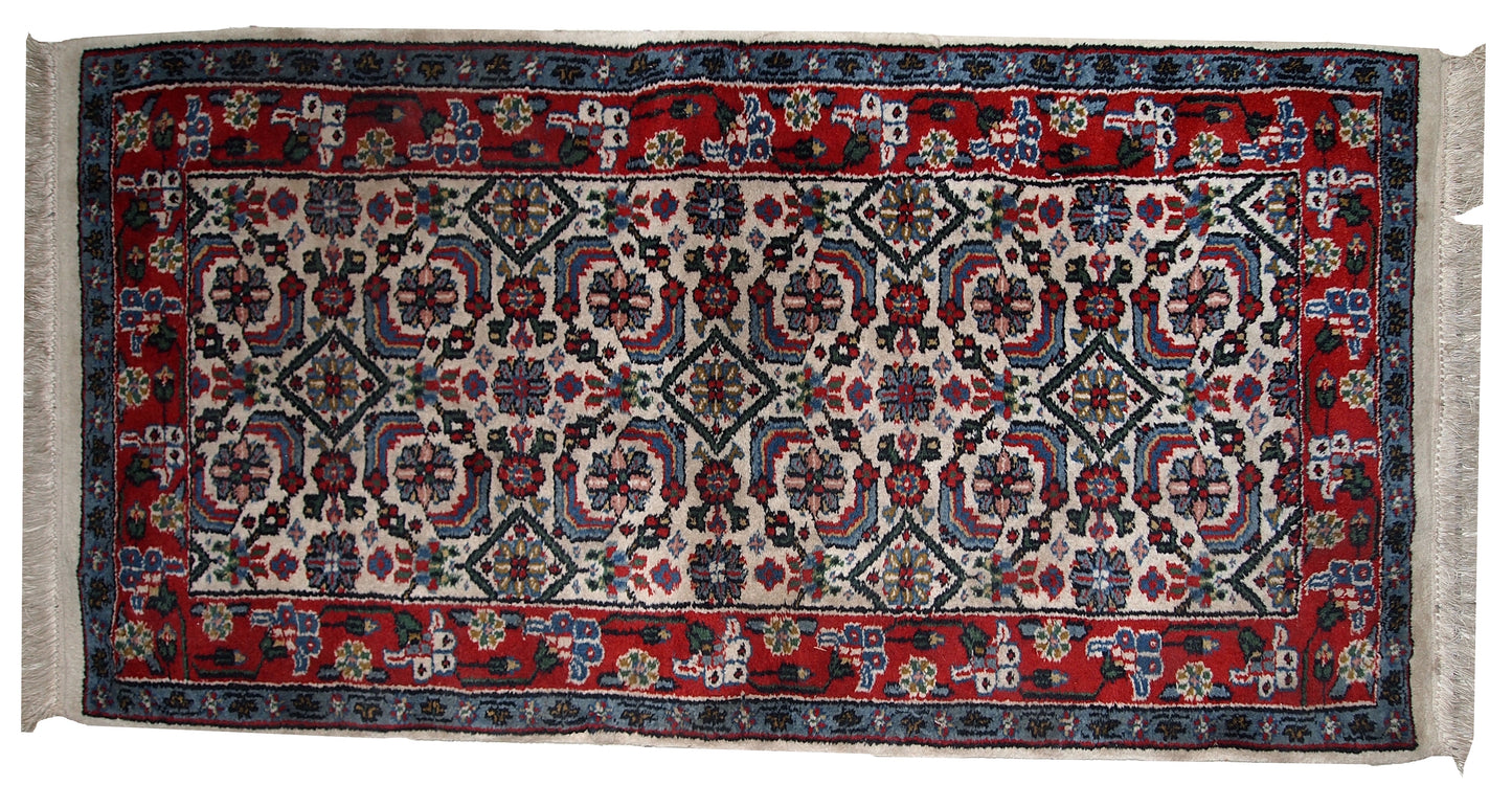 Handmade vintage Indian Agra rug, 1970s