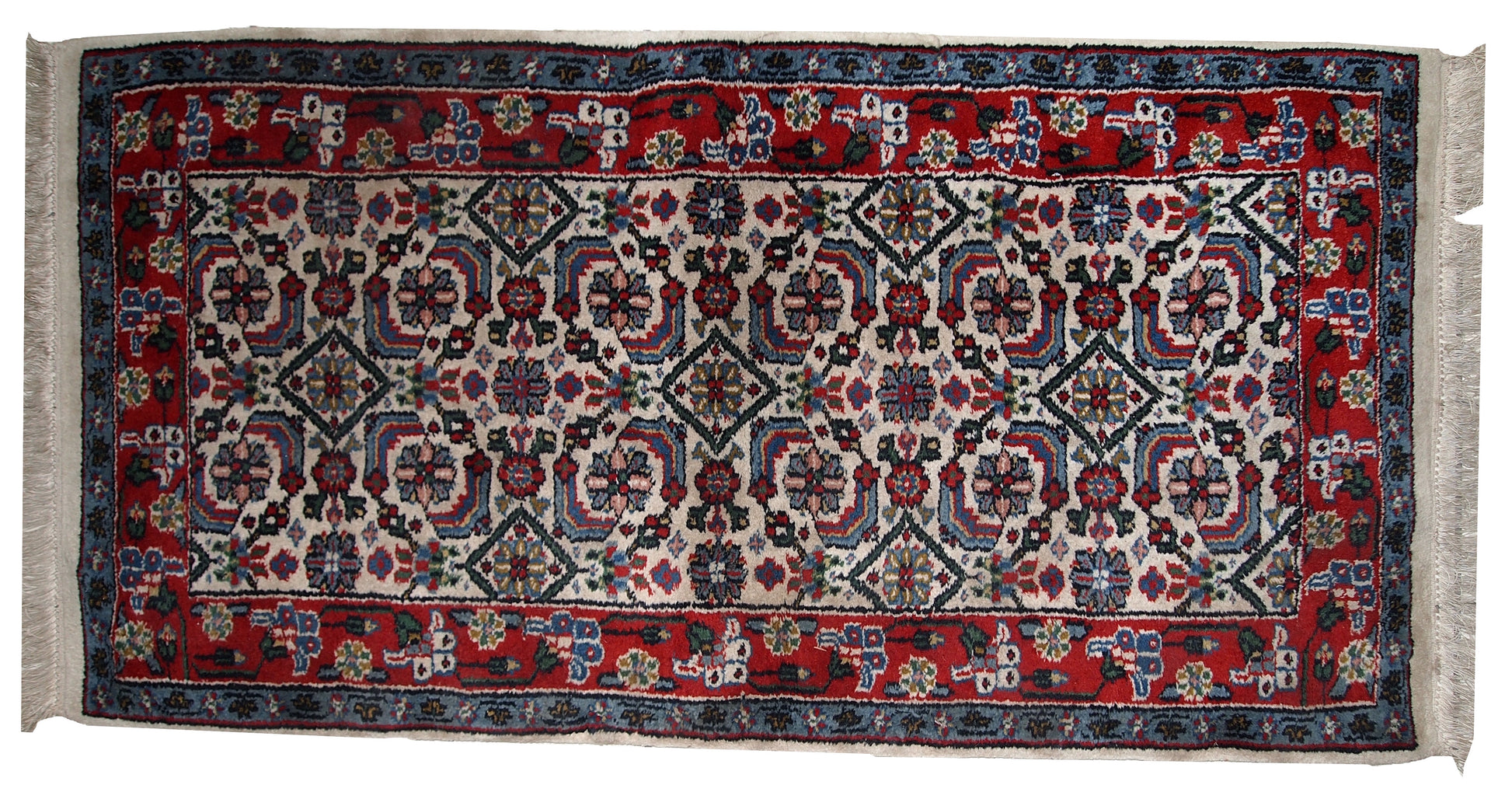 Handmade vintage Indian Agra rug, 1970s