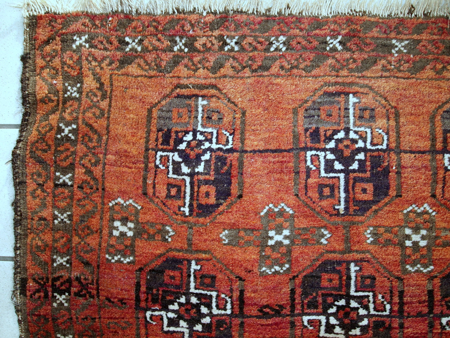 Handmade antique Afghan Baluch rug 3' x 5' (92cm x 155cm) 1900s - 1C381
