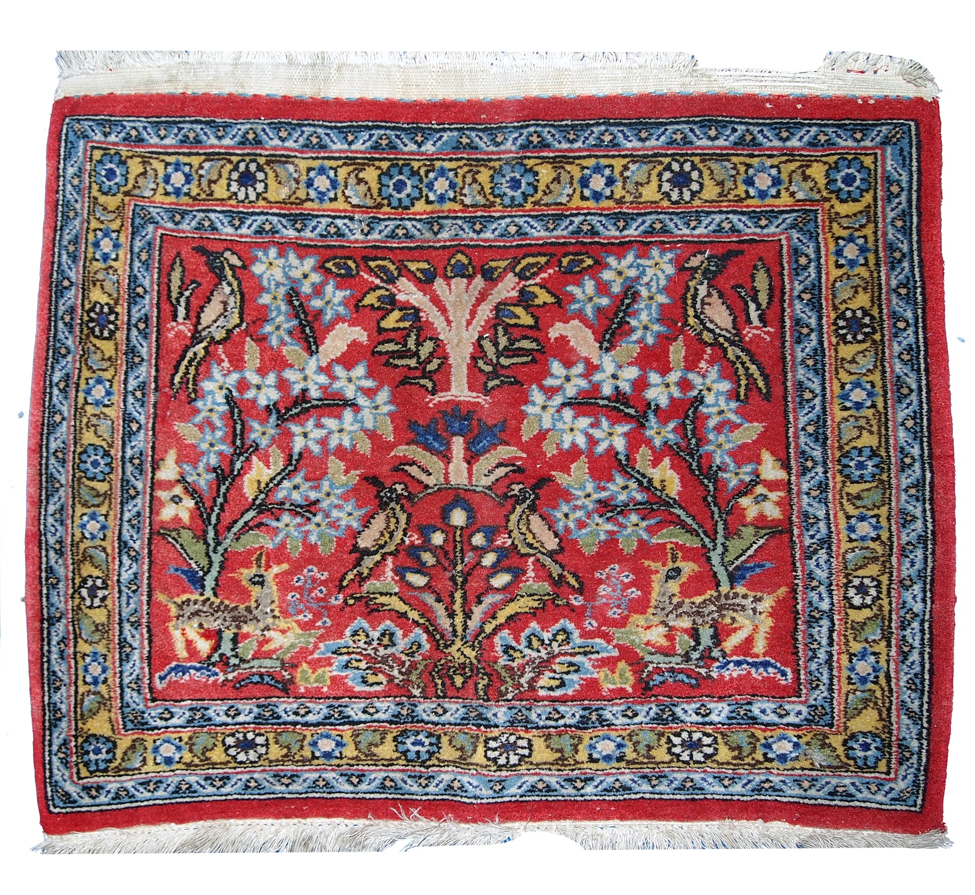 Handmade vintage Persian Tabriz mat, 1950s