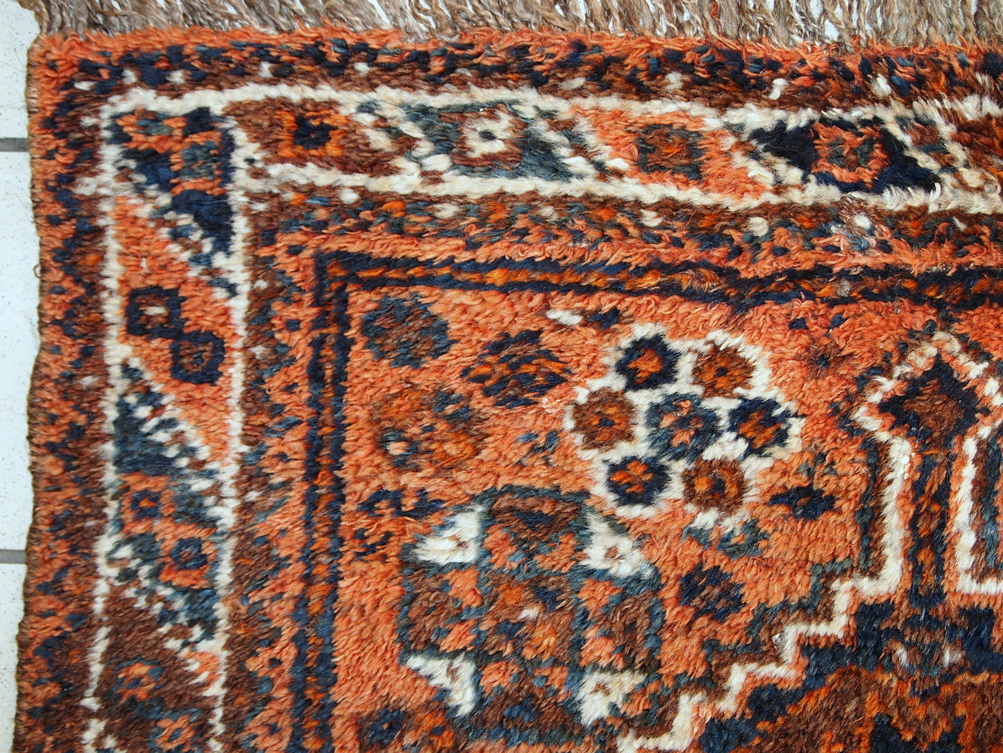 Handmade antique collectible Persian Shiraz bagface 2.6' x 2.8' (81cm x 85cm) 1900s - 1C397
