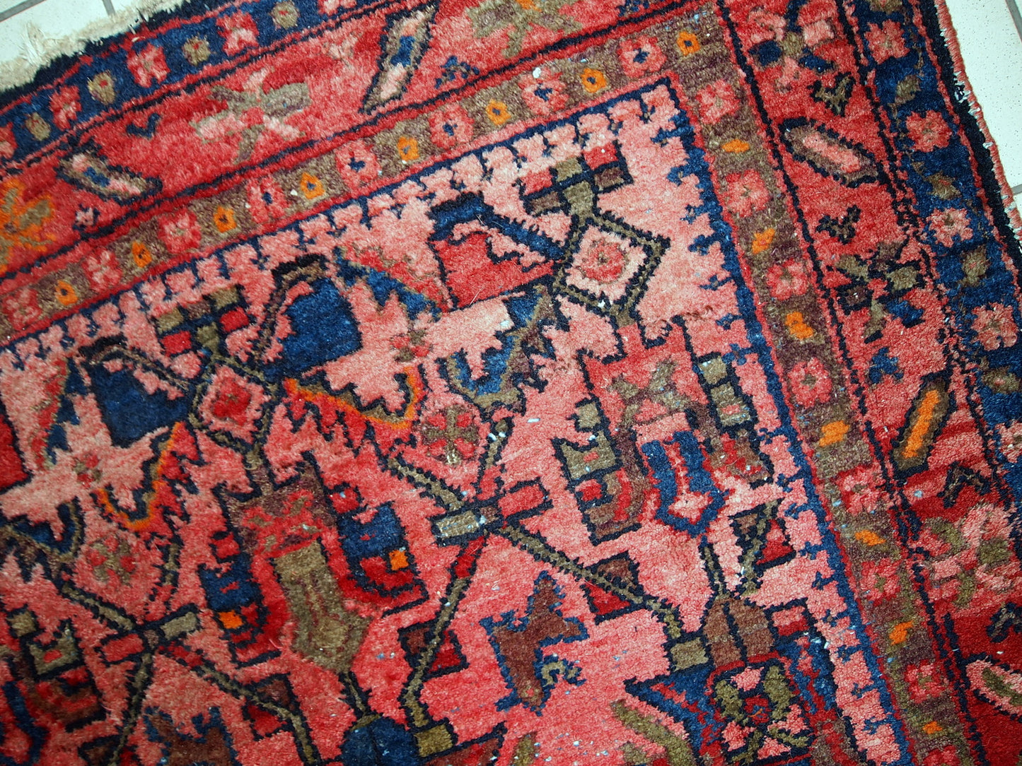 Handmade antique Persian Malayer rug 3.7' x 5' (113cm x 153cm) 1920s - 1C403