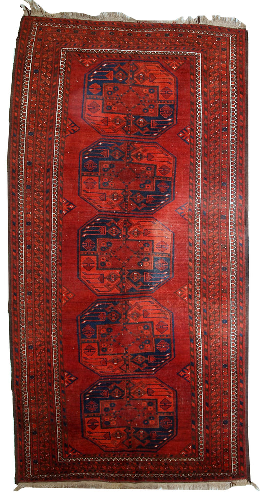 Handmade vintage Afghan Ersari rug, 1950s