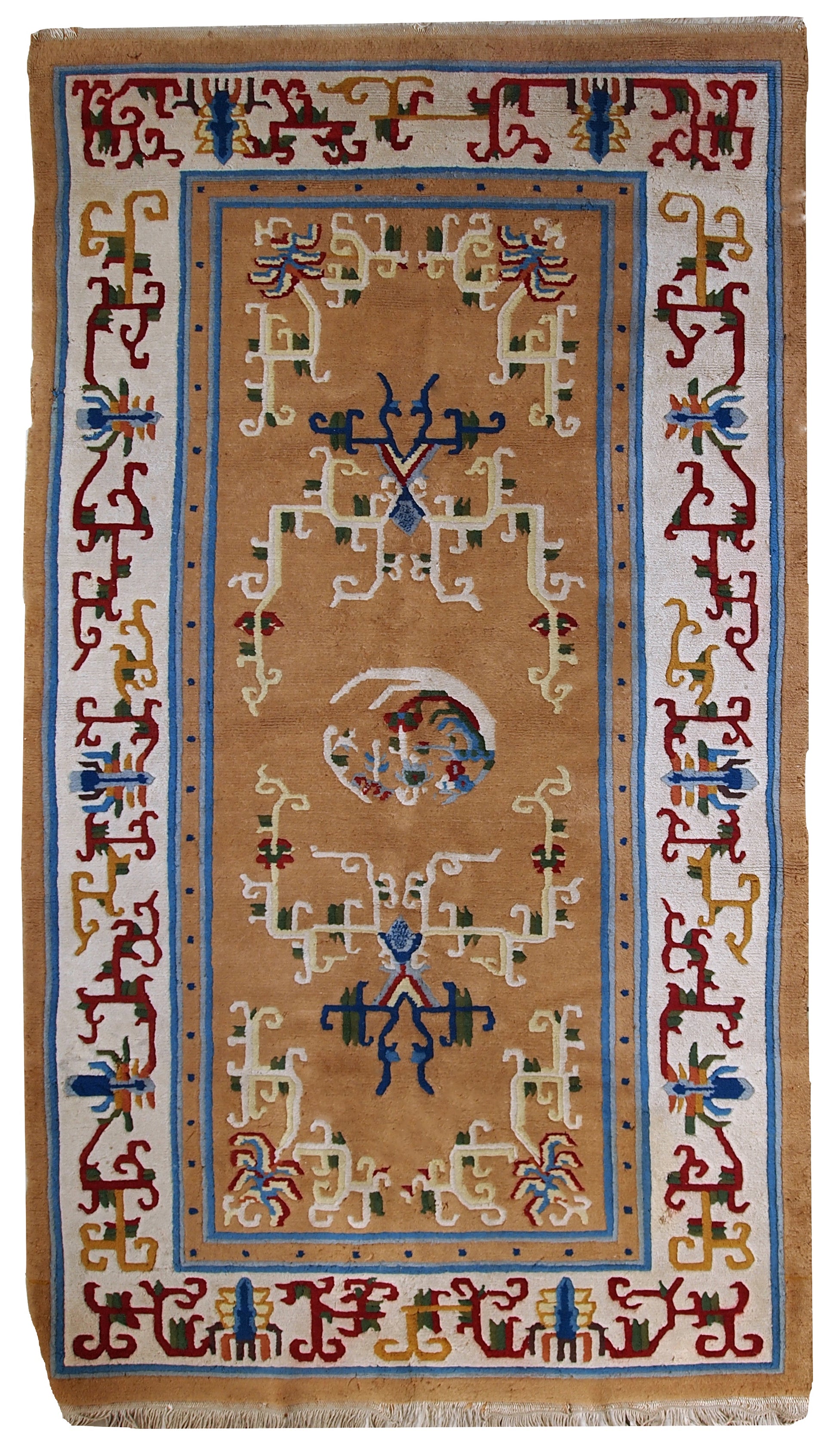 Handmade vintage Art Deco Chinese rug, 1960s