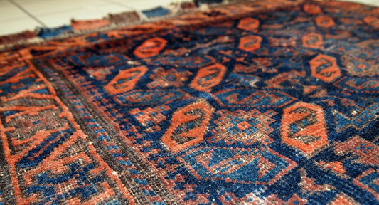 Handmade antique collectible Afghan Baluch bagface, 1880s
