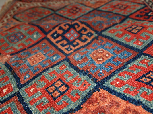 Handmade antique collectible Persian Kurdish bag, 1880s