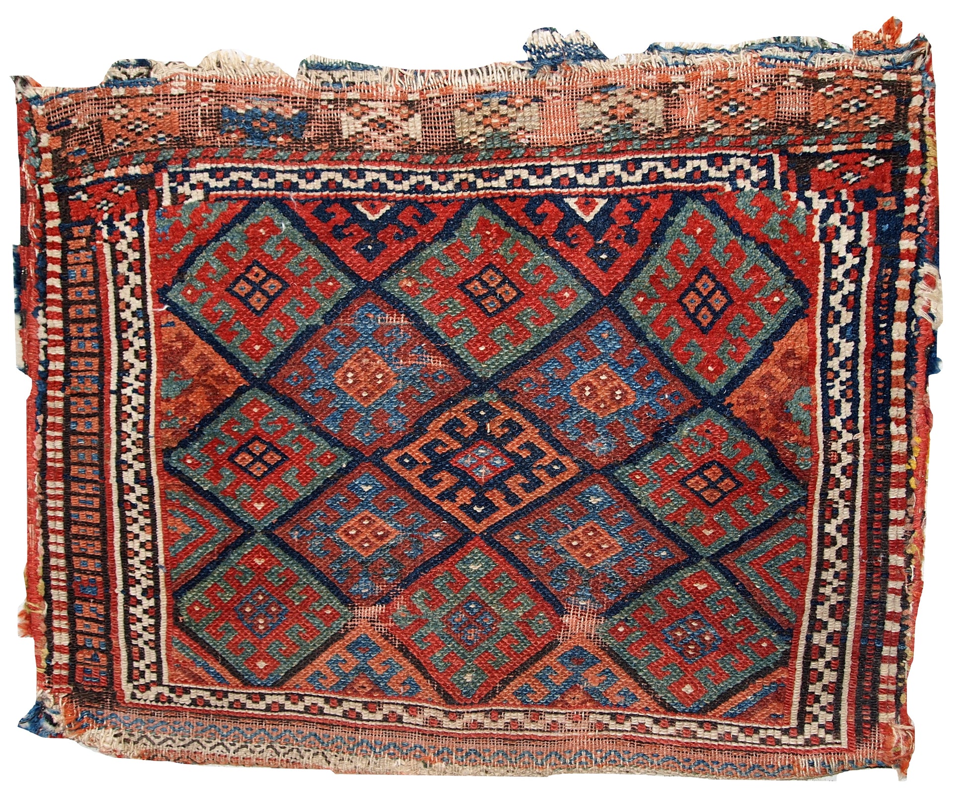 Handmade antique collectible Persian Kurdish bag, 1880s