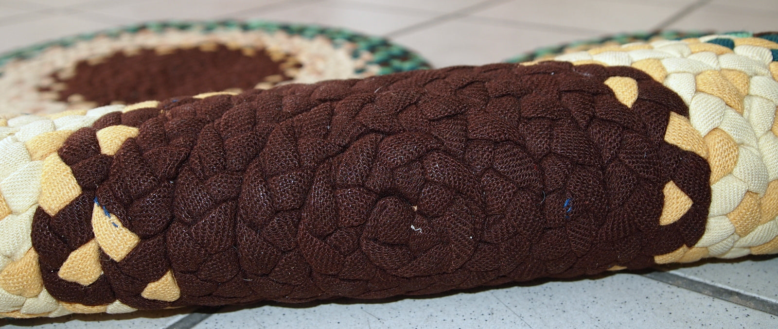 Handmade antique American Braided sit covers rugs, 1940s