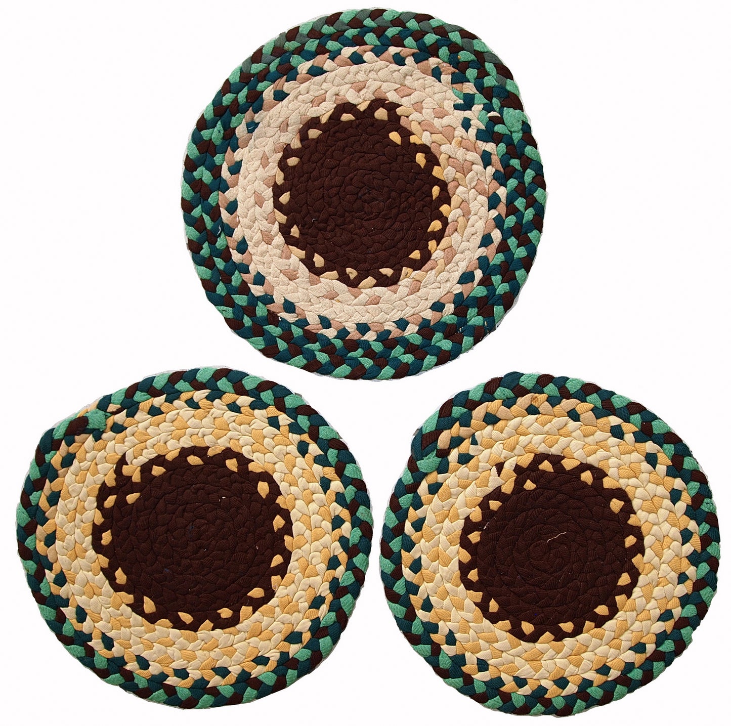 Handmade antique American Braided sit covers rugs, 1940s