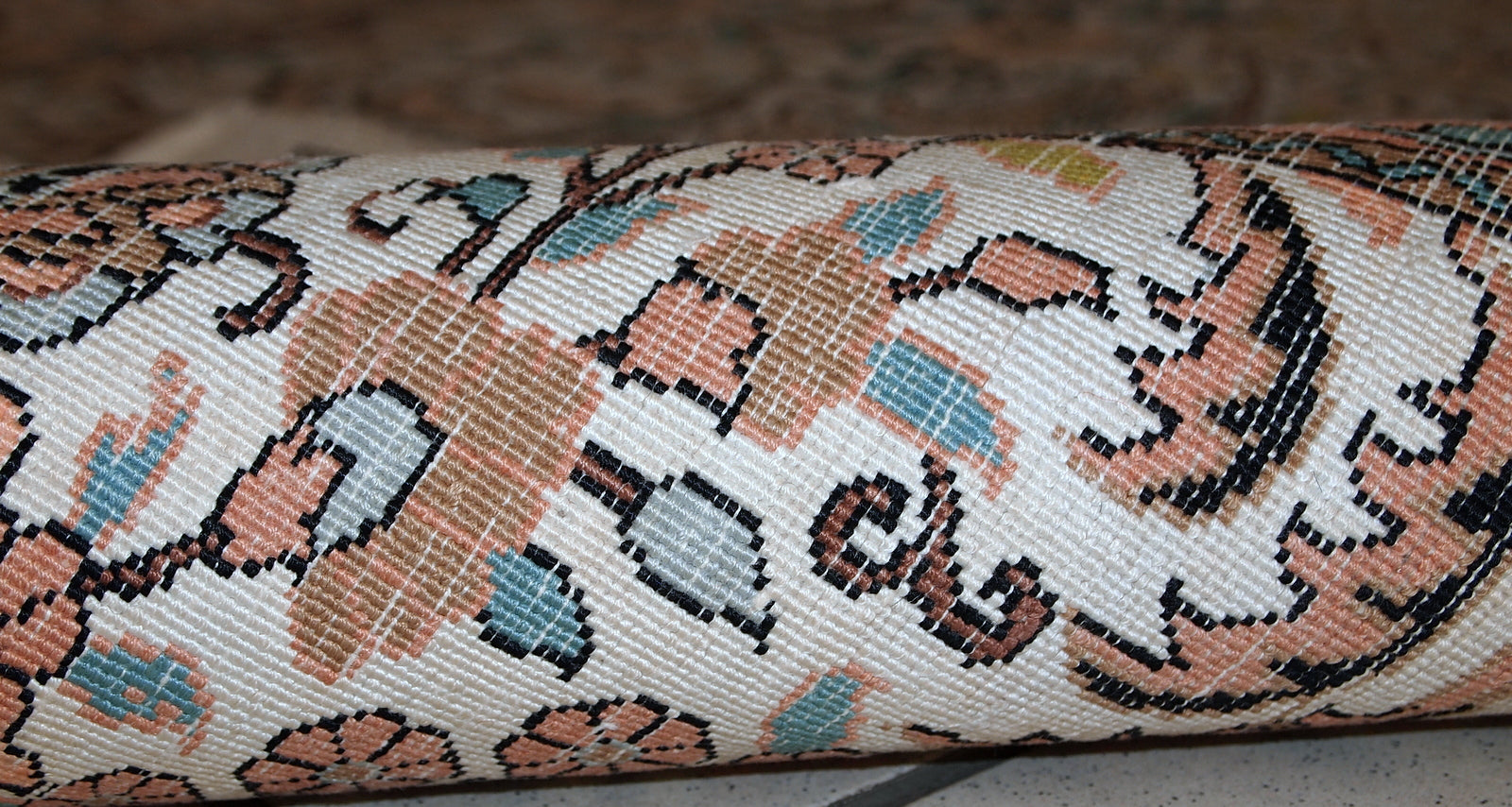 Handmade vintage silk Indo-Tabriz rug, 1950s