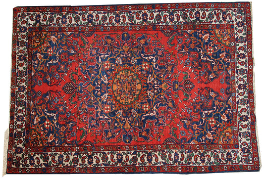 Handmade vintage Persian Mashad rug, 1970s