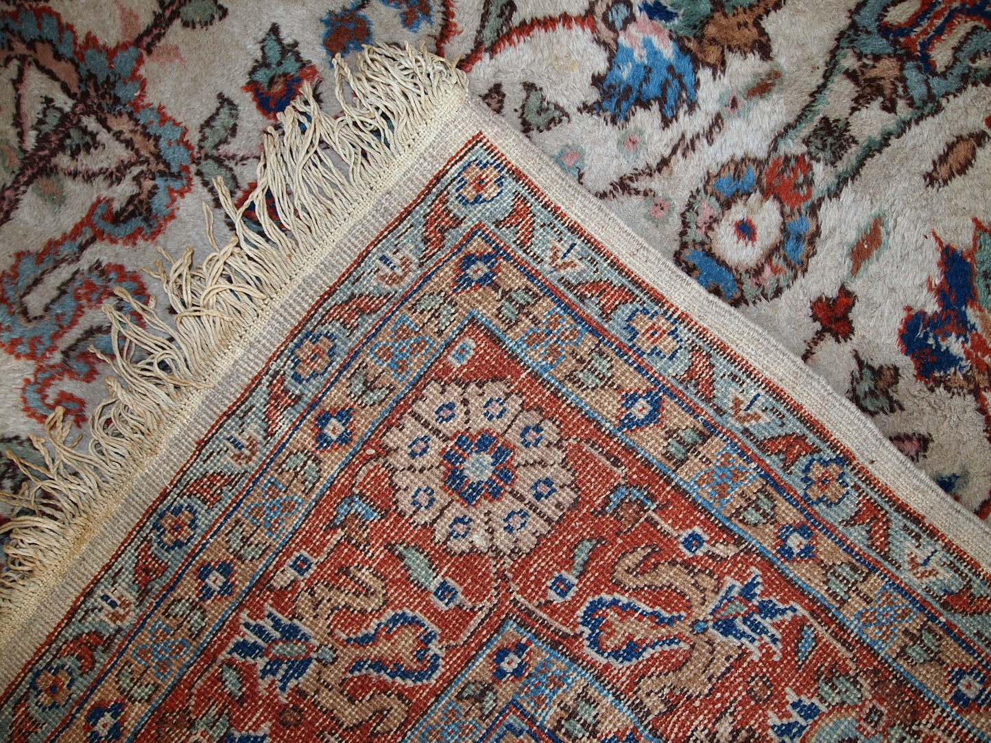 Handmade vintage Persian Mashad rug, 1950s