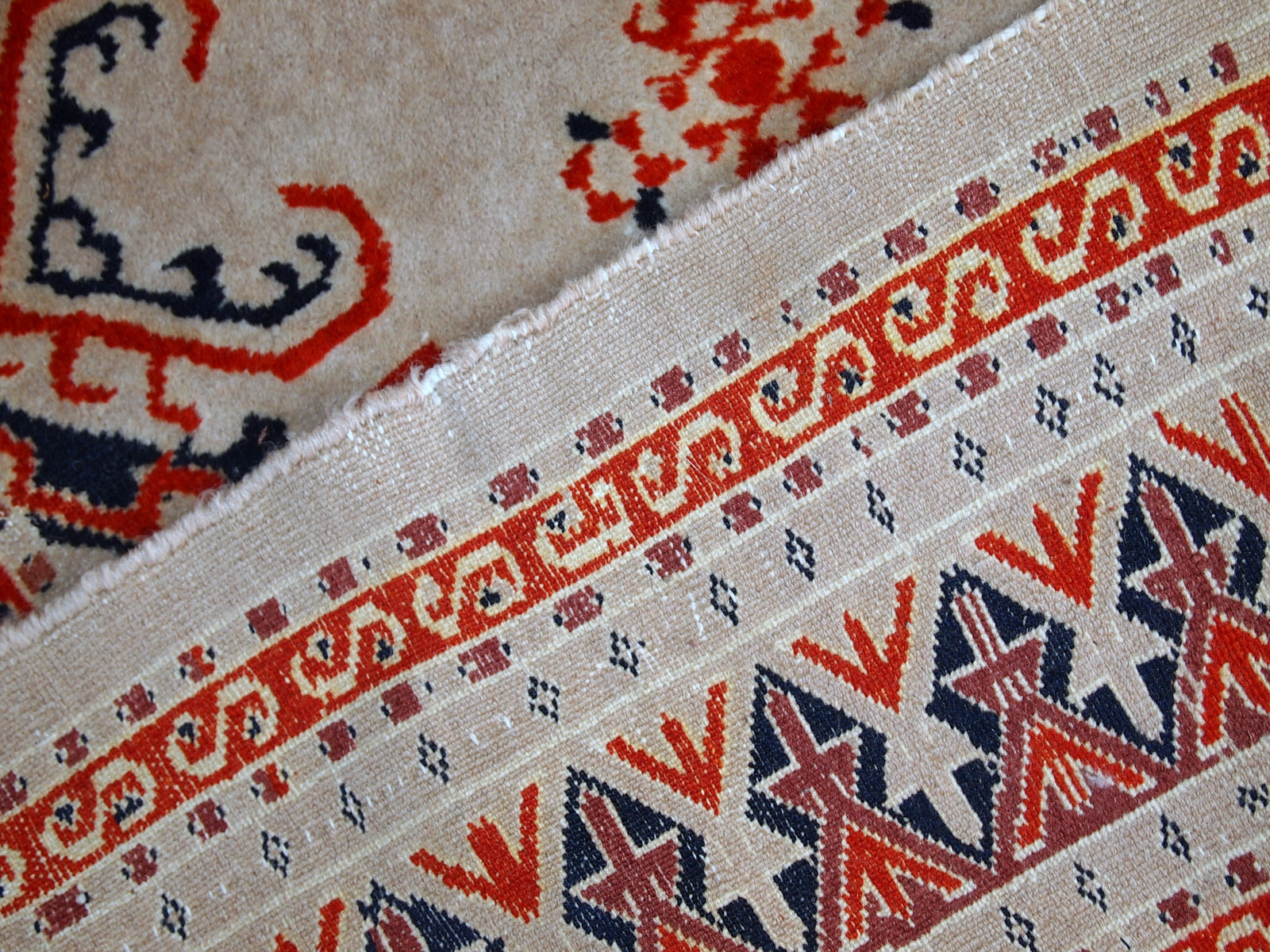 Handmade vintage Uzbek Bukhara rug, 1960s